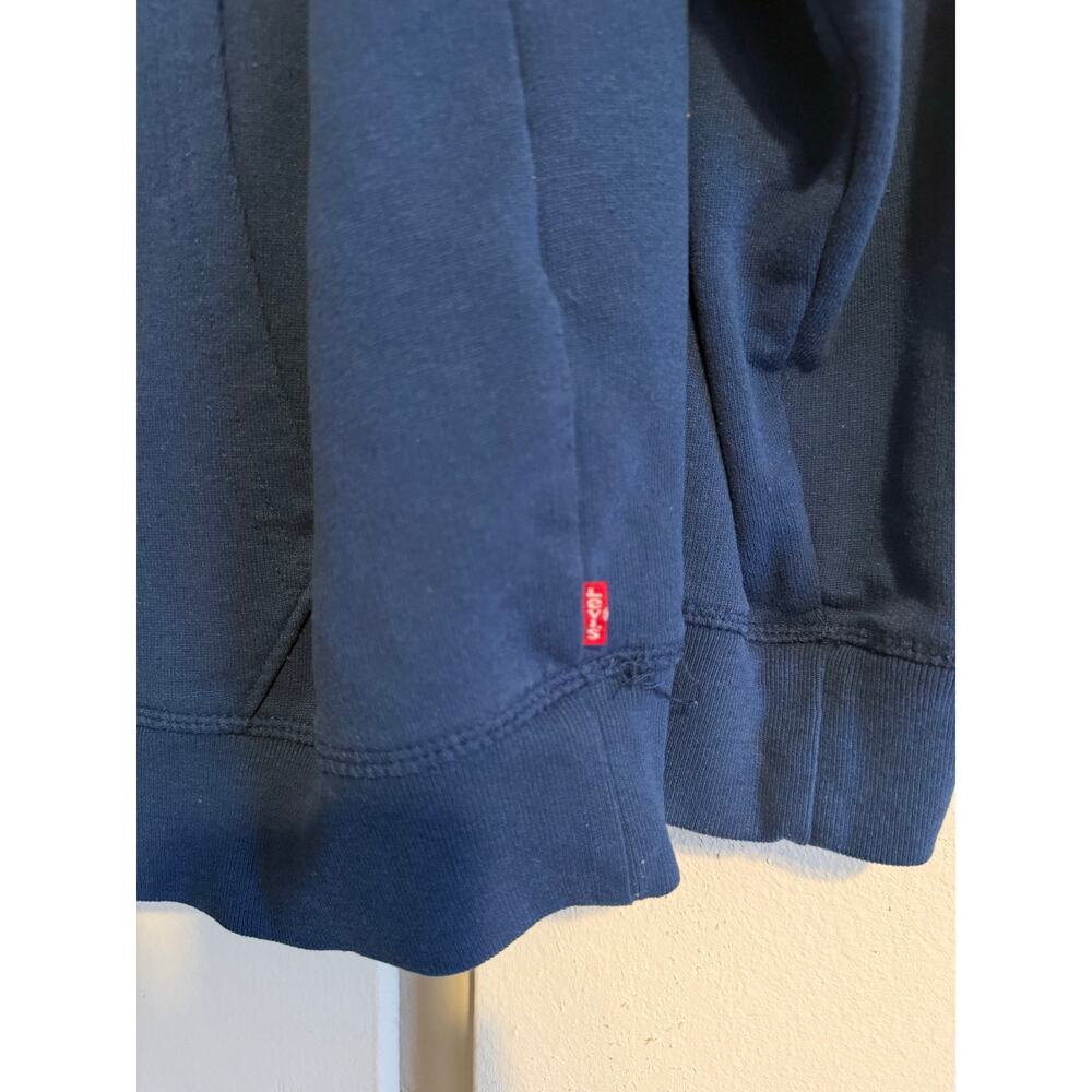 Levi's Womens Blue Multicolor Logo Hoodie Kangaroo Pocket Casual Size XL - Picture 2 of 5